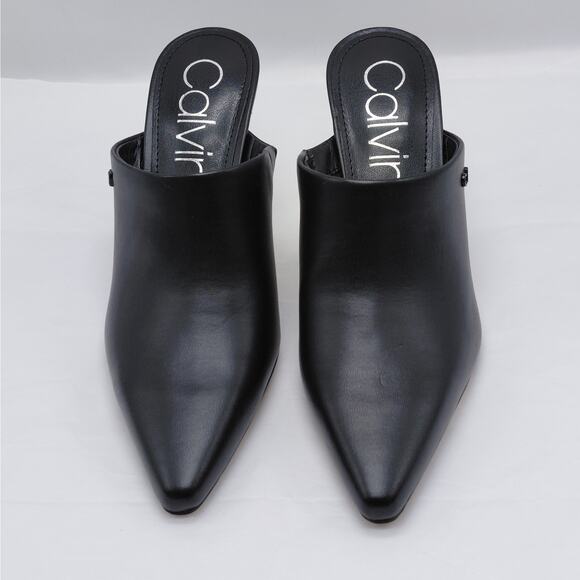 Calvin Klein Odina Dress Mules Women 6 Black Pointed Toe Heels Whimsigoth Witchy - Picture 5 of 10